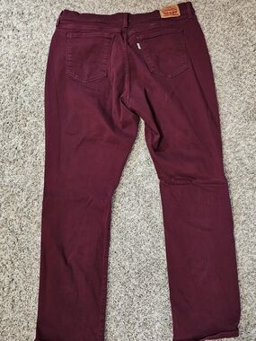 Levi-Women's Slim Fit Burgundy Pants